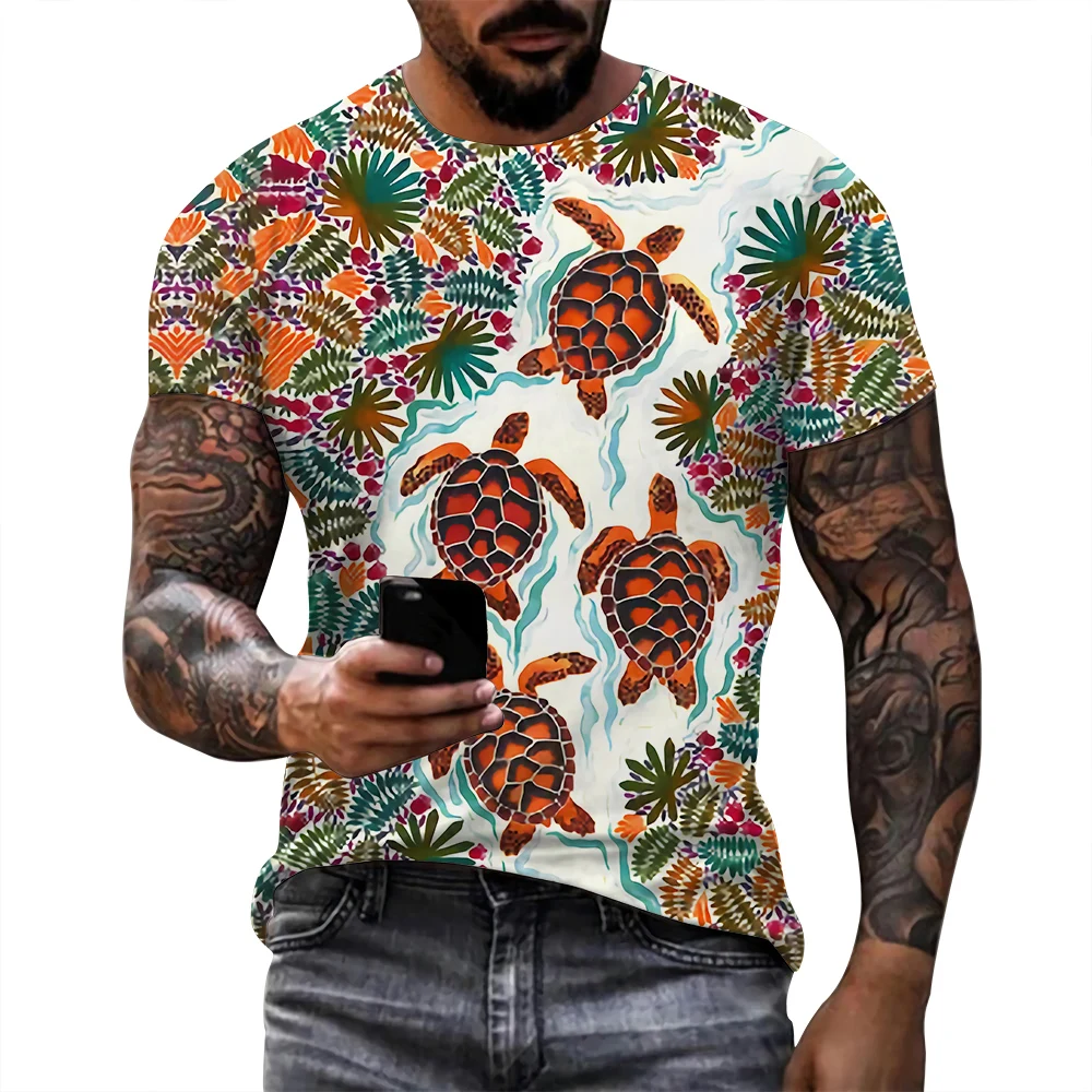 

CLOOCL Men T Shirt 3D Graphics Sea Turtle Printed Hawaiian T-Shirt Short Sleeve Women T-shirt Male Tees Fashion Pullover Tops