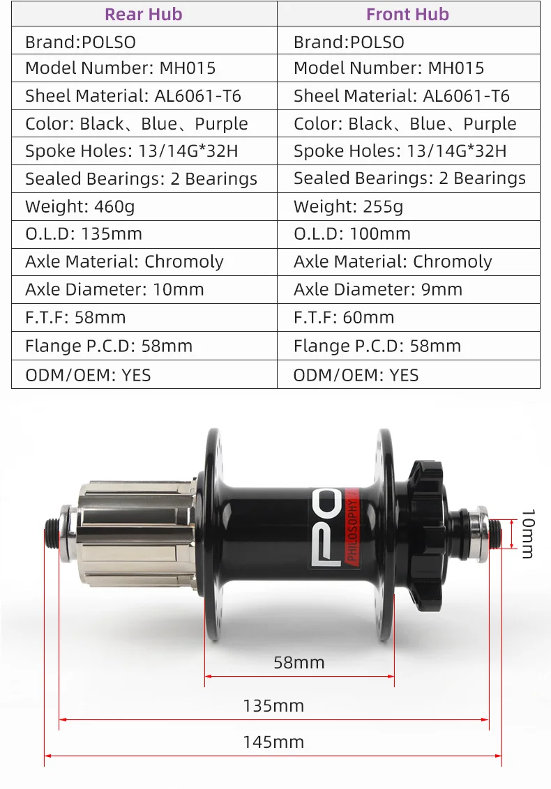 POLSO Mountainbike Nabe 8 9 10 11S 32 Löcher 9X100mm 10x135mm QR HG Scheibenbremse MTB Naben Fahrradteile – Detail 2