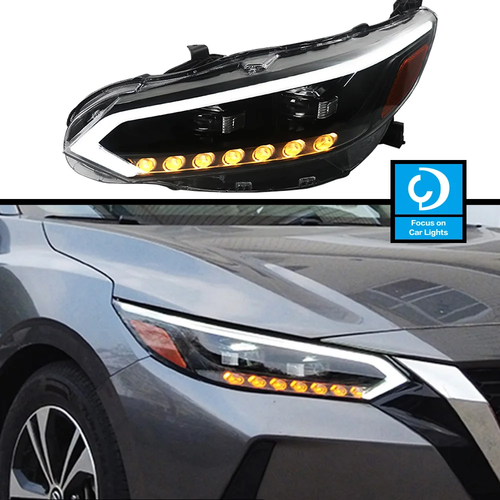 

Car Front Headlight for Sylphy 2020-2022 New Sentra Fiesta LED HeadLamp Styling Dynamic Turn Signal Lens Automotive