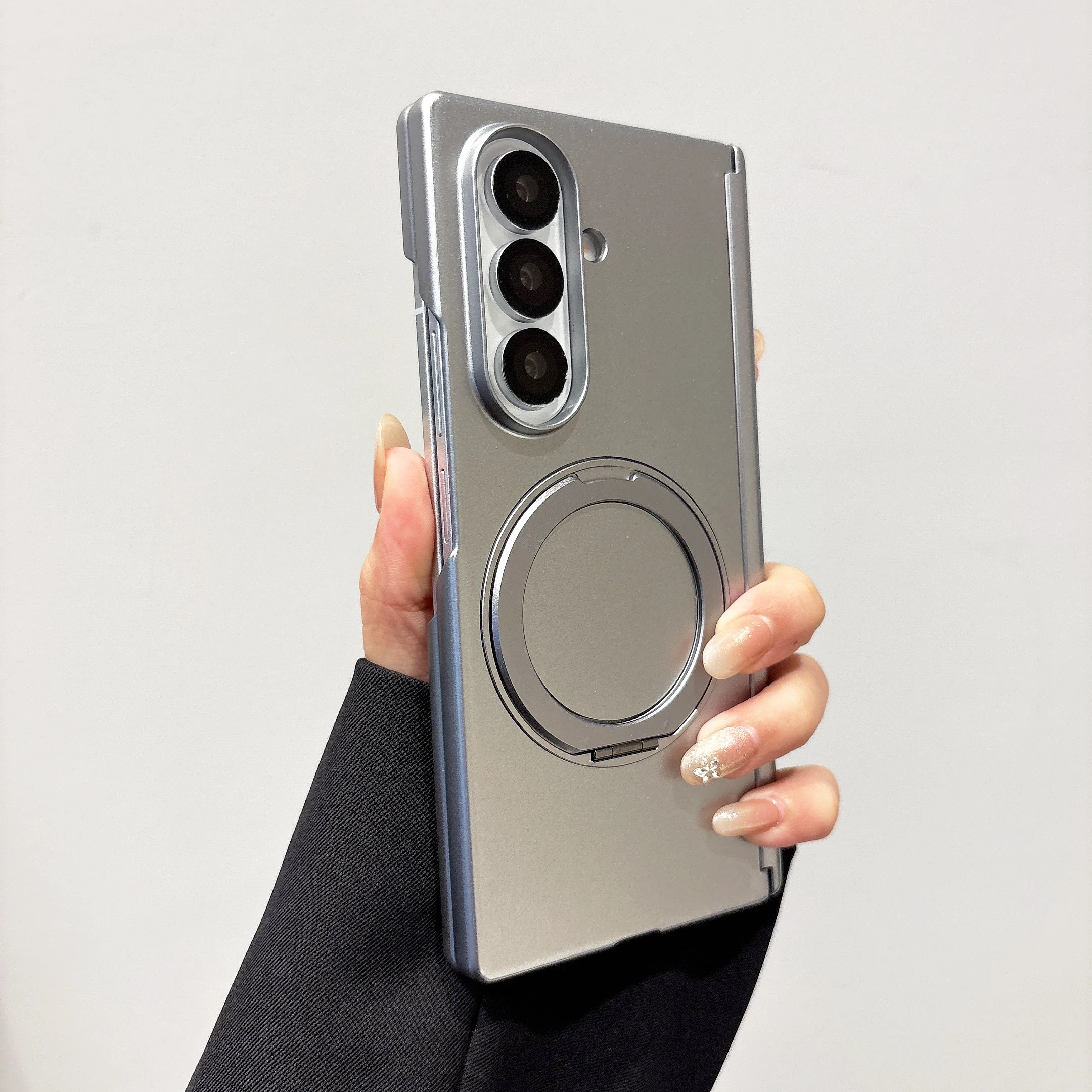 Magnetic 360° Ring Stand Shockproof Phone Case with Protective Hard Cover