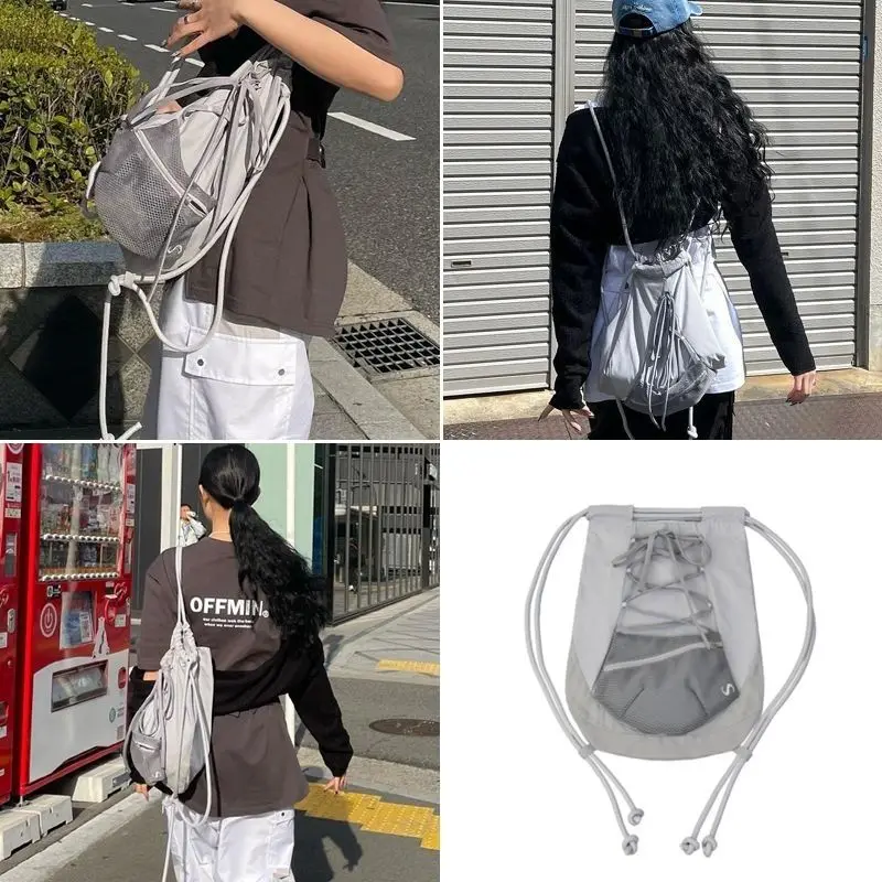 

Recommend Korean Casual High Capacity Tote Bags Fashion Drawstring Backpack Preppy Schoolbag Girl Sports Shoulder Bags