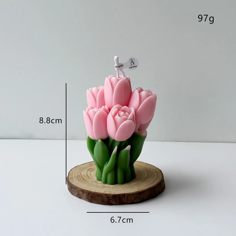Tulip Scented Aromatherapy Candle - Floral Fragrance for Relaxation and Home Decor Gift
