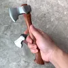 6.2 Inch / 8.3 Inch Felling Axe Stainless Steel Blade Sandalwood Handle Fixed Blade Logging Knife Outdoor Axe Camping Survival 5