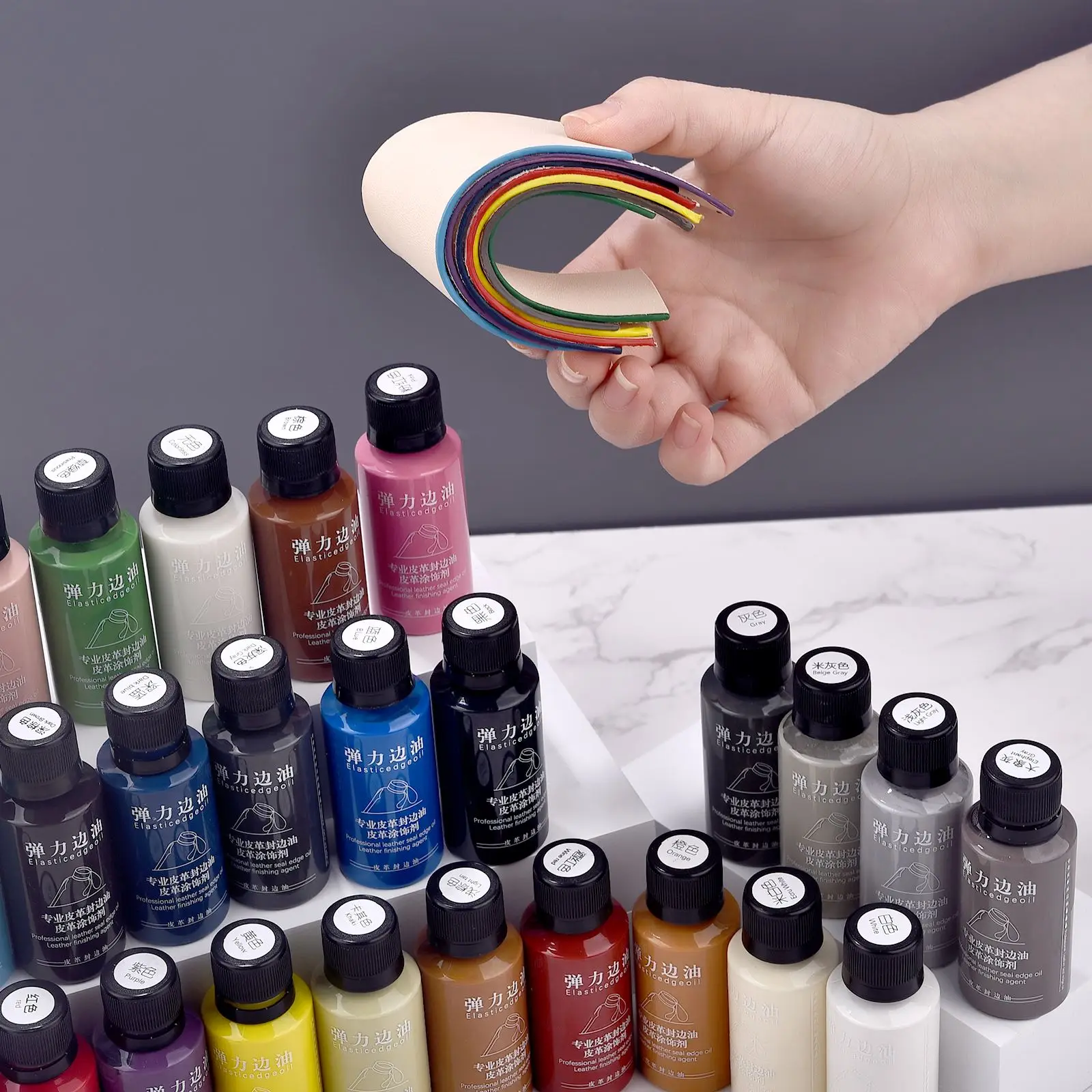 30ml Stretch Matte Leather Edge Paint Oil Dye Color Coats Leather Edges Repair Wrap Edge Liquid DIY Shoe Edges Pigment