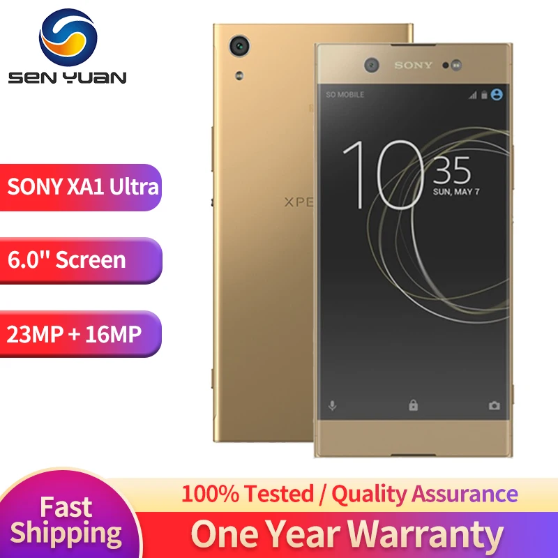

Original Sony Xperia XA1 Ultra Smartphone Single/Dual GSM Sim LTE Android Octa Core RAM 4GB ROM 32GB 6.0" Mobile phone