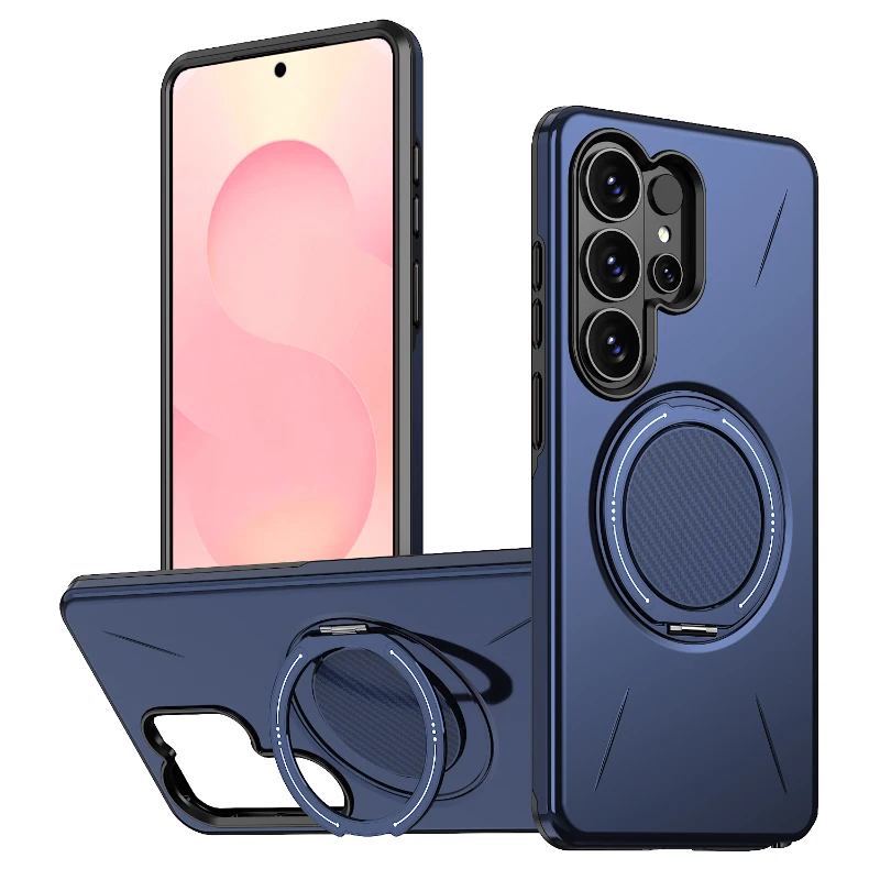 360° Rotating Metal Magnetic Car Holder Phone Case - Hard PC + Soft TPU