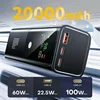 New PD100W Fast Charging Power Bank 20000mAh High Capacity Portable Charger External Spare Battery Laptop Powerbank for IPhone 4