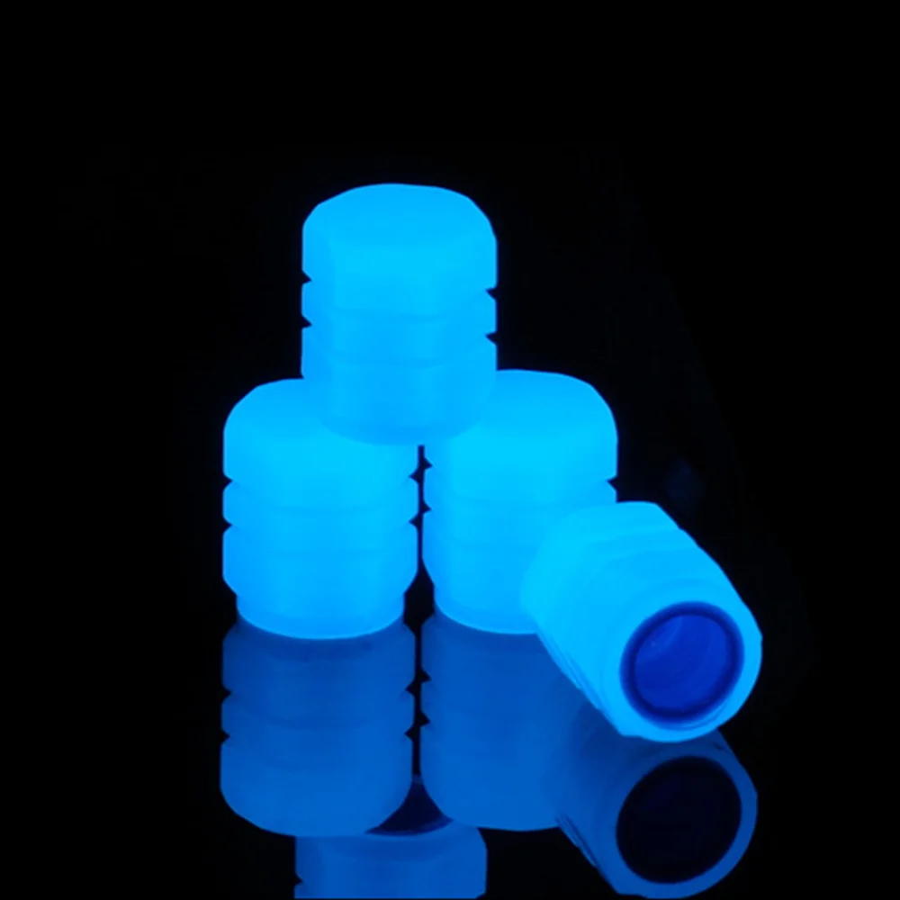 

4x Fluorescence Blue Tire Wheel Valve Stem Caps Set Air Dust Cover Cap Universal Car Accessories