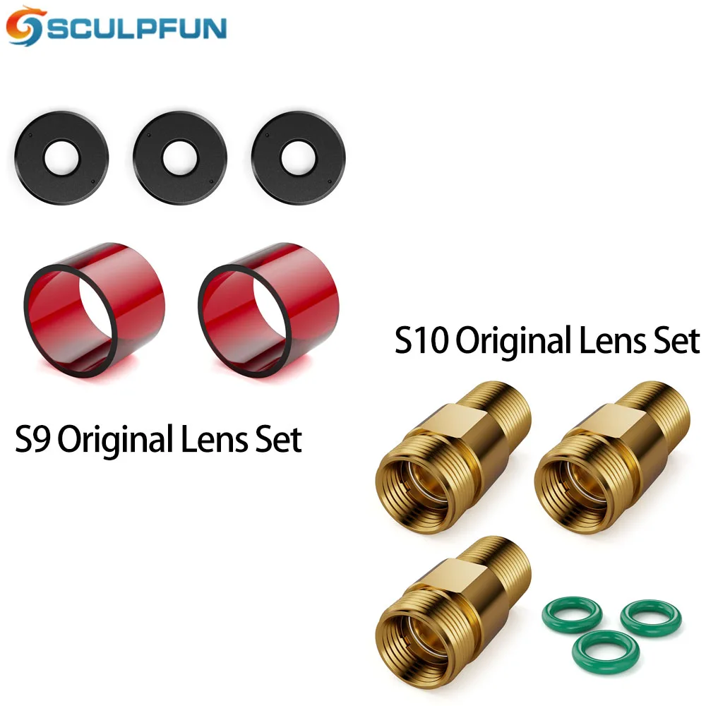 SCULPFUN S9/10 Lens Set 3Pcs Standard Lens 3 Sealing Rings 2 Acrylic Transparent Anti-Oil And Anti-Smoke Easy To Install Parts