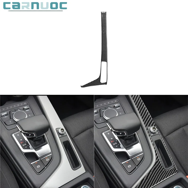 

For Audi A4 B9 RS4 S4 2017 2018 2019 Carbon Fiber Gear Panel Side Stickers Car Interior Mouldings Decorative Accessories