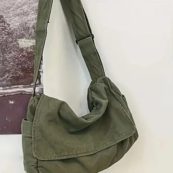 Borsa a Tracolla da Donna Vintage in Tela, Borsa a Spalla Casual per Ragazze, Borsa a Tracolla Crossbody