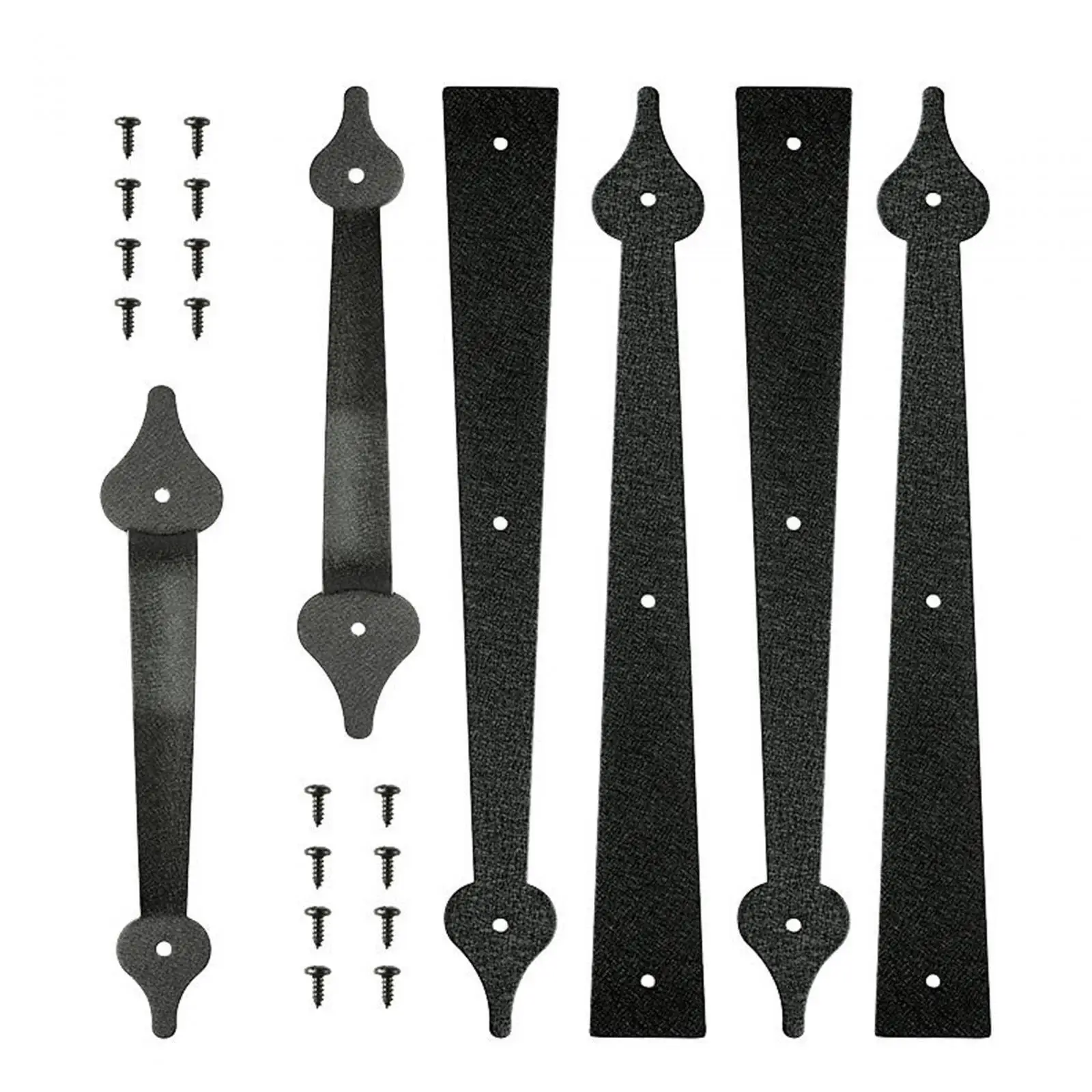6Pcs Garage Handle Interior Door Gate Hardware Cabinet Rustic with Hinge Magnets Easy Install with Screws 4 Hinges 2 Handles