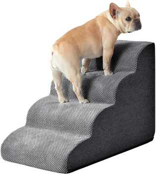 Curved Pet Stairs Ramp for Small Dogs & Cats – Non-Slip High Bed Steps 1