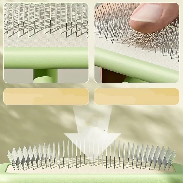 Dog Brush Pet Hair Remover Massage Cat Brush Stainless Steel Combs for Dog Hair Cleaning Comfortable Handle Brushes Pet Grooming 3