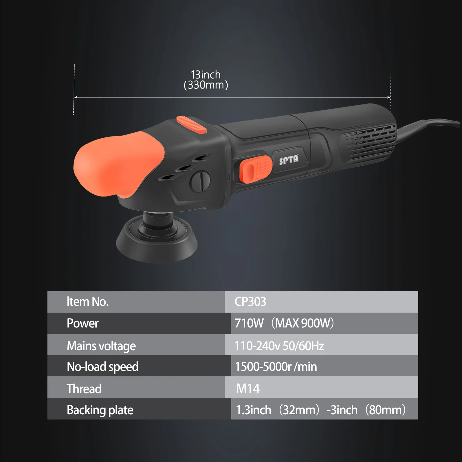 SPTA CP303 3" Rotary Mini Polisher,New Model Car Polishing er Machine Premium Quality Variable Speed For Polishing /Waxing