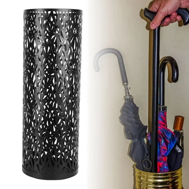 AC62-Umbrella Stand Hollow Freestanding Umbrella Stand Umbrella Bucket Decoration Home Office Decoration
