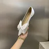 Flat Shoes for Women Plus Size 43 44 Spring  Autumn New Style Pointed Toe Bow Black Ladies Shoes  Loafers  Women Shoes 4
