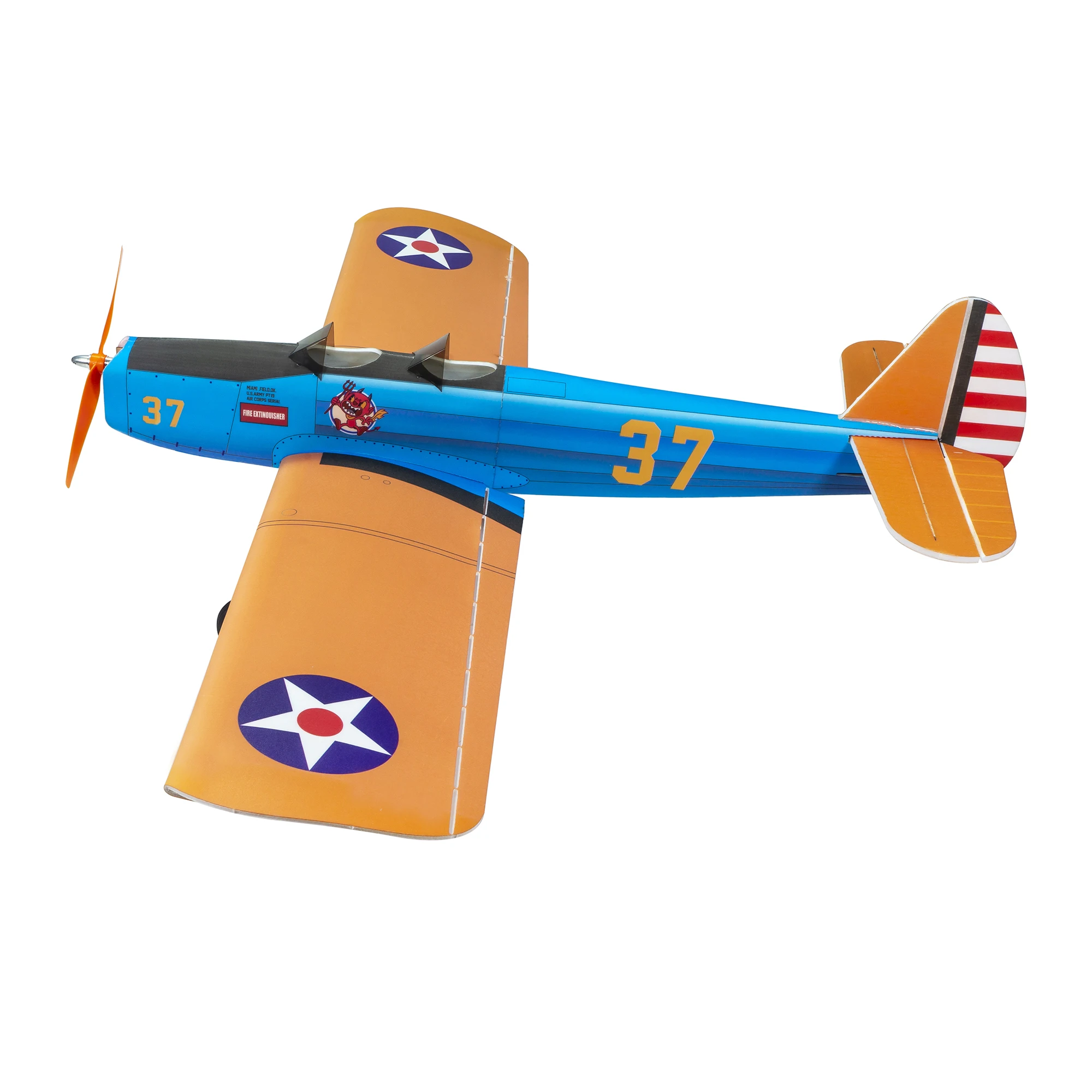 Planeur RC EPP 900mm en vol, ciel bleu, traînée blanche, vol performant et stable