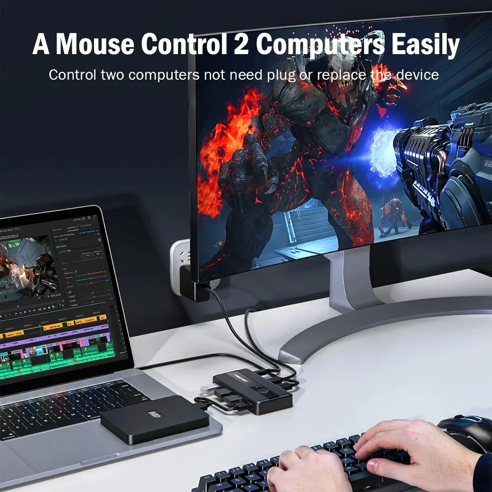 USB KVM Switch Adapter USB 3.0 Switcher 2 Input 4 Output USB Switch KVM Switcher Printer Sharer For Computer Keyboard 5