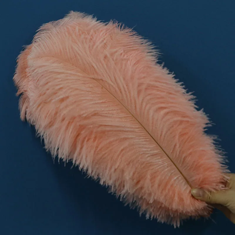 

100 Pcs 35-40CM Champagne Pink Ostrich Feathers DIY Dream Catcher Decor Plume Crafts Wedding Centerpiece Needlework Accessories
