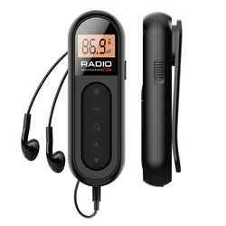 FM Portable Radio with Rechargeable Battery and Enhanced Digital Tuning (Black)