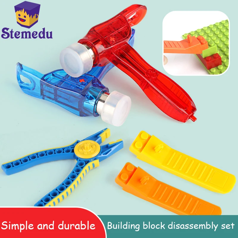 Building Blocks Toy Disassembly Device Tool Kit Set Brick Separator, Hammer, Block Pliers Compatible Small Particles Accessory