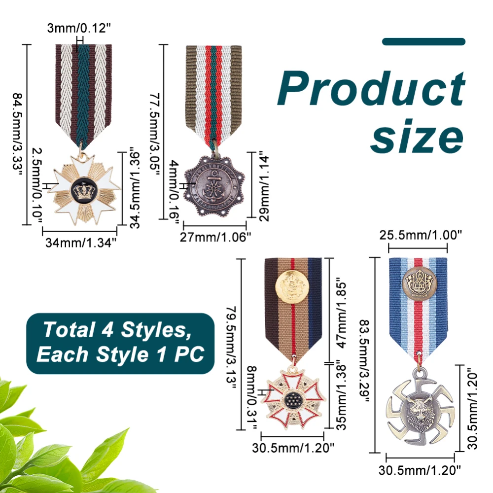 SUPERFINDINGS 4 Styles Médailles De Héros Militaire Costume D - 2