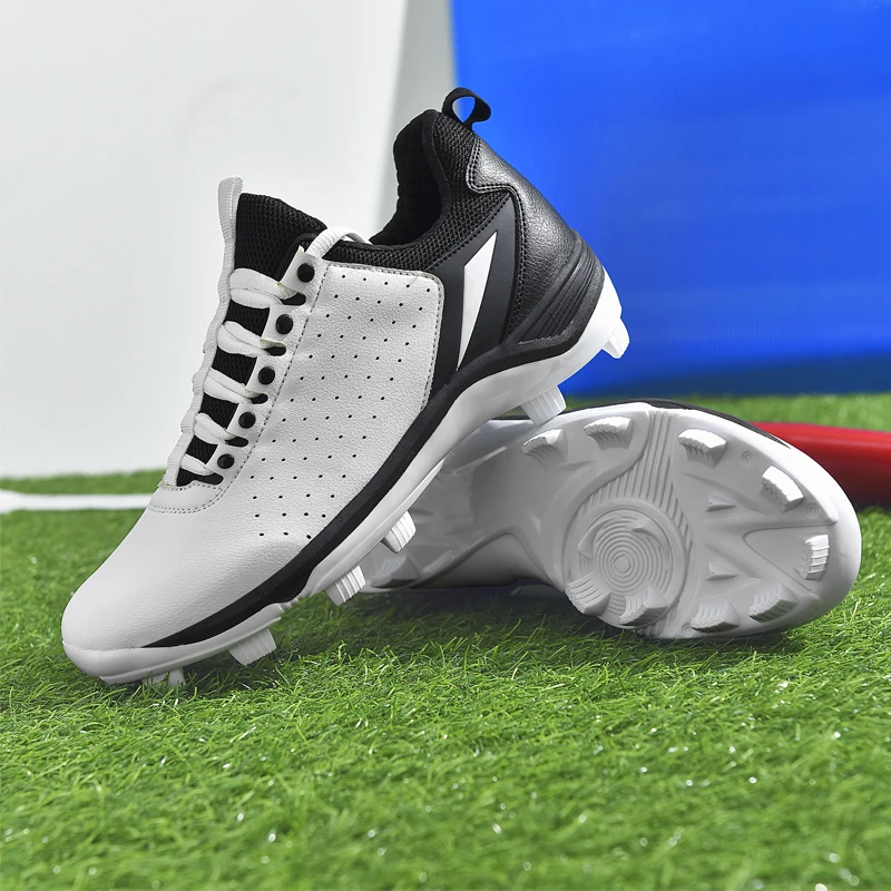 Men's Baseball Shoes Training Spikes Softball Shoes Non-slip Long Cleats Turf Softball Sneakers Beginners Baseball Race