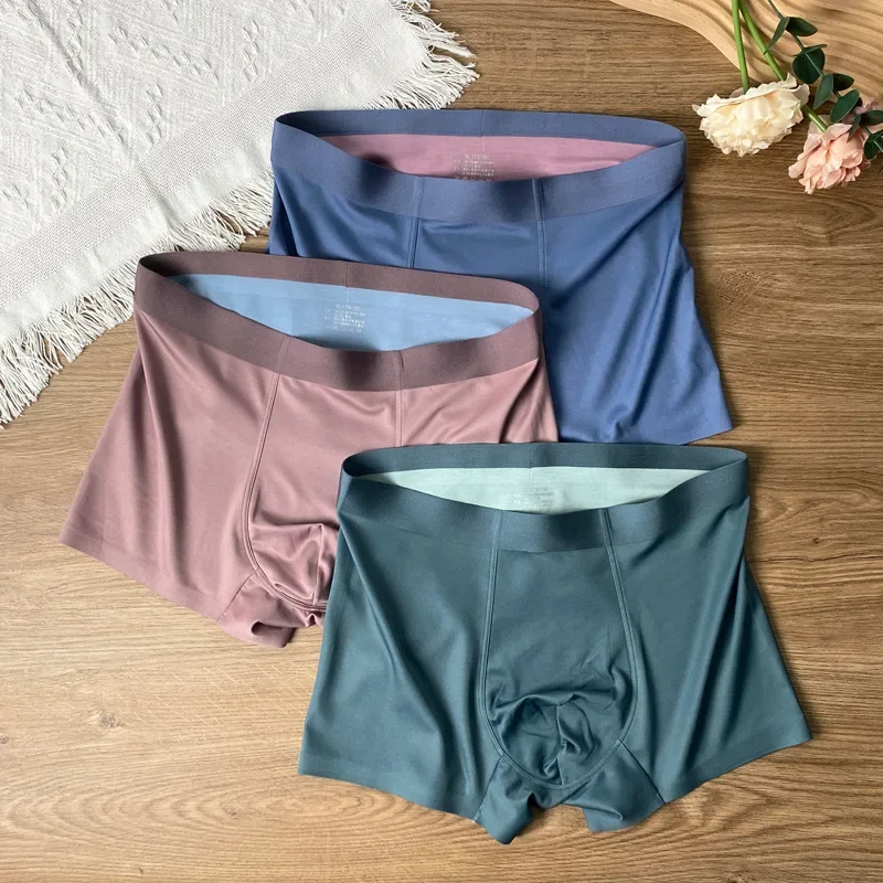 

Comfortable High-end Skin Friendly Comfort Modal Men's Seamless Underwear Morandi Color Boxers Plus Size