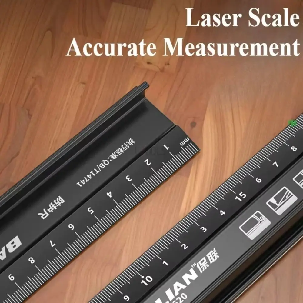 20/30/45cm Durable Aluminum Alloy Straight Ruler Non-slip Anti-cut Hand Protective Ruler Precise Measuring Rulers