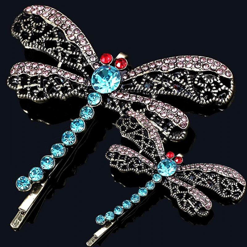 Halloween Gift Horror Movie Ghost Mother Retro Crystal Butterfly Hair Accessories Caroline Hairpin Dragonfly Word Clip Headdress hair accessory,hair clip,hair headdress