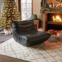 Togo Sofa Couch Chair, Beanbag Sofa Chairs, Lounge Armless Sofa, Filled by High Density Memory Foam,3 color materials available 1