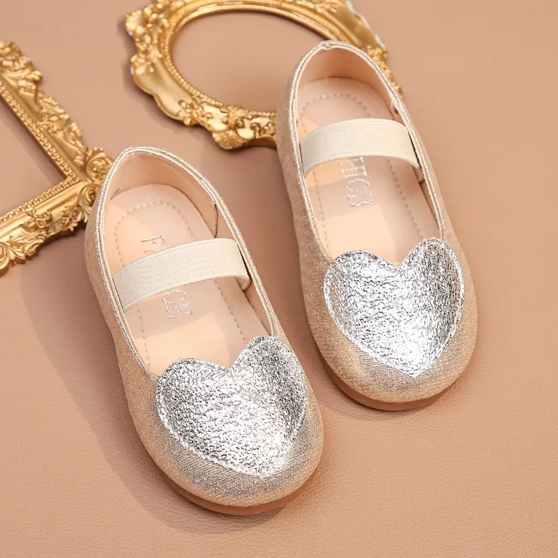 Children Princess Shoes Spring Autumn Sequins Girls Ballet Leather Shoes Classic Fashion Kids Causal Wedding Party Flat Loafers