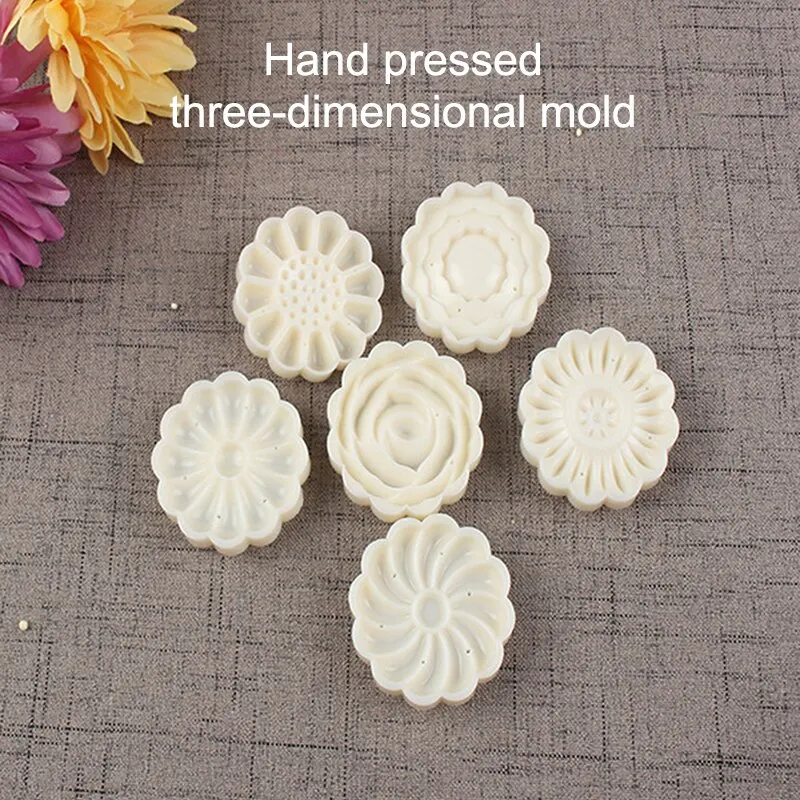 Mooncake Mold Mid-Autumn Festival Hand-Pressure Flower DIY Fondant Decoration Tools