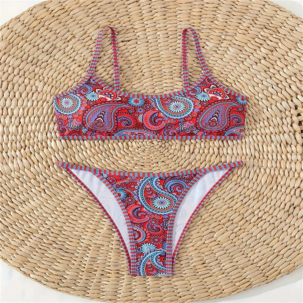 6651 - 2PC Bikini Set with Attached Garter Straps (Assorted Colors)