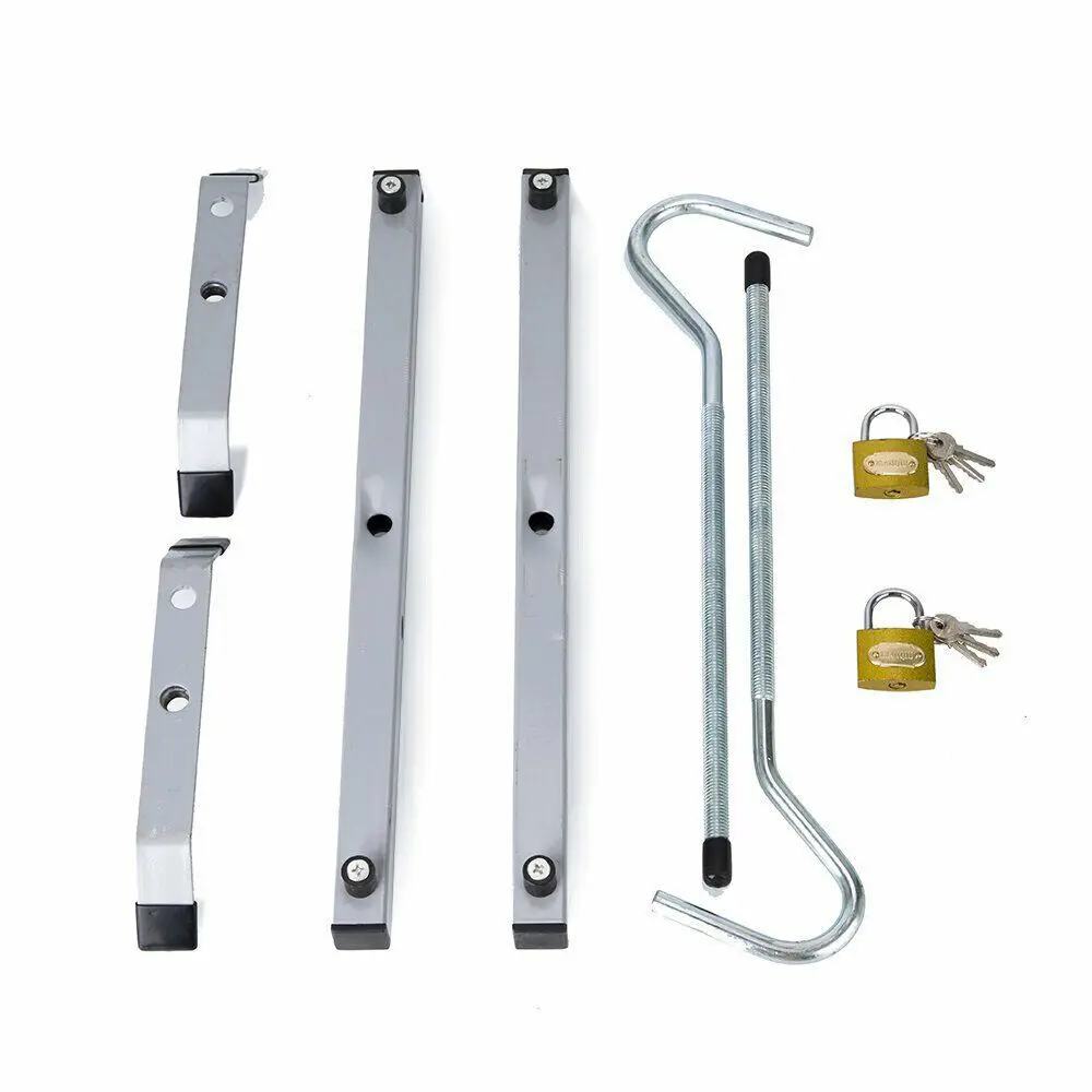 Heavy Duty Ladder Roof Rack Clamp Clamps 2 Locks Lockable Safe Ladders Rack Rail Bar Luggage Carrier with Lock Top Car Rack