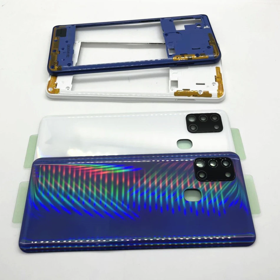 Full Housing Middle Frame For Samsung Galaxy A21S A217 SM-A217F/DS Battery Back Cover Rear Door Case Camera Lens Replace camera lens cover phone back cover glass phone back cover phone camera lens glass battery cover samsung phone case