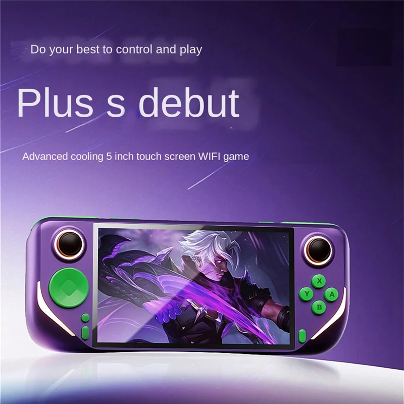 업그레이드 된 E6 Plus 휴대용 게임 콘솔 + 2Xcontroller 32G + 10000 게임 5 인치 휴대용 아케이드 비디오 게임 콘솔 지원 TV 연결