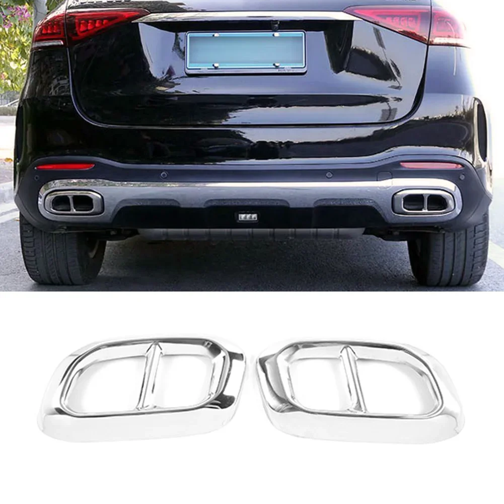 

For Mercedes Benz GLC GLE GLS X253 W167 2020 Stainless Steel Decorative Trim Car Exhaust Muffler Pipe Tip Tailpipe Cover