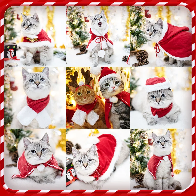 christmas dog clothes Cute cat Dog Hat Costume Headwear Santa Claus pet cloth Christmas Decoration dog accessories