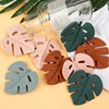 TYRY.HU 1PC Silicone Teether Baby Cartoon Leaf Shape Food Grade Silicone Teething Rattle for Newborn Care Chewing Molar Toy 1