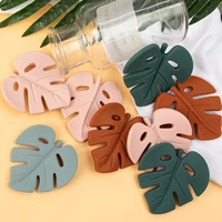 TYRY.HU 1PC Silicone Teether Baby Cartoon Leaf Shape Food Grade Silicone Teething Rattle for Newborn Care Chewing Molar Toy 1