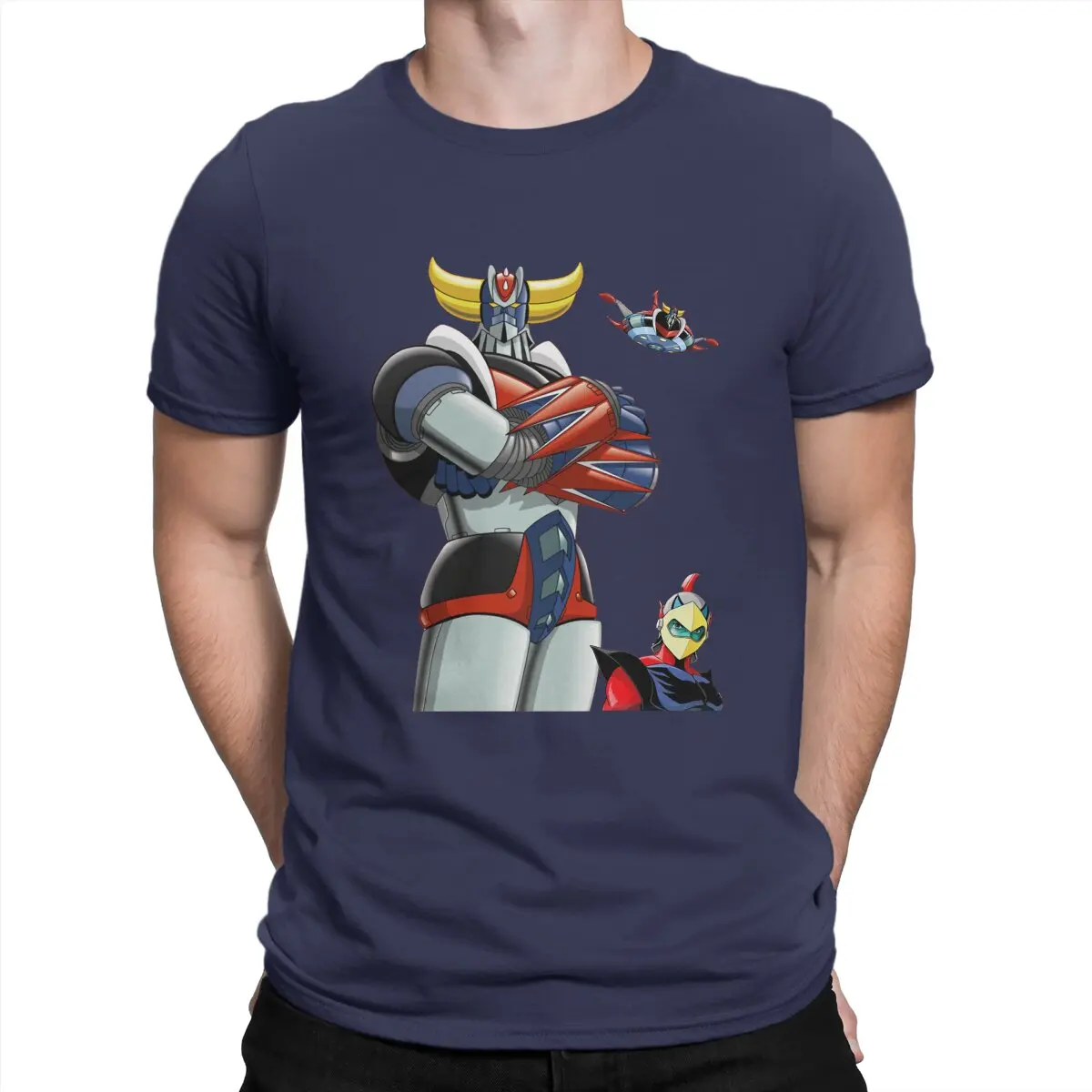 thumbnail image 1 of Camiseta Goldorak para hombre, diseño de robot OVNI Grendizer Actarus, divertida camiseta de manga corta con cuello redondo, de algodón., 1 of 7