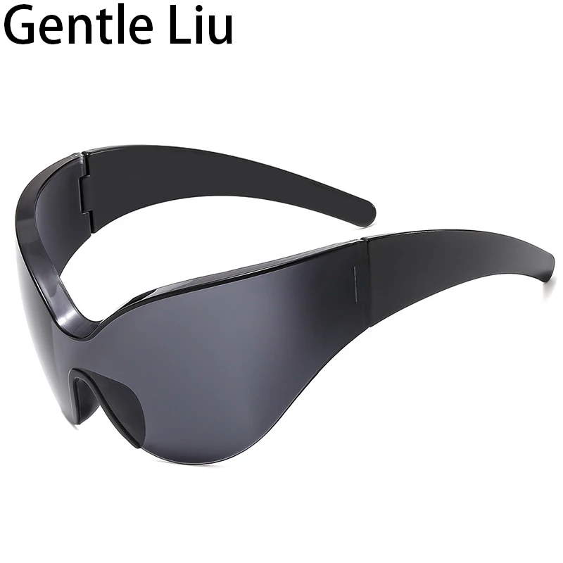 

2023 Fashion Punk Y2k Sunglasses For Women Retro 2000's Sun Glasses For Male Steampunk One-pieces Eyewear Shades UV400 Goggle