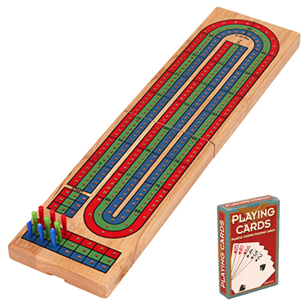 

Cribbage Board Table Game Solid Wood Party Board Game Cribbage Cards Board Training Chess Adults Wood Plaything