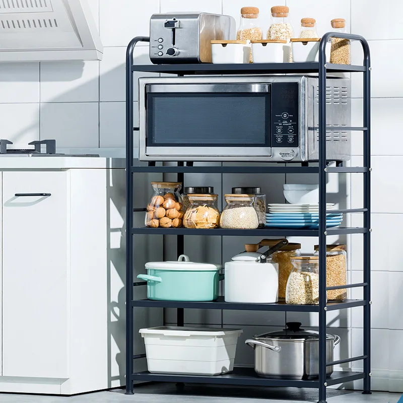

Microwave Oven Shelves Spice Rack Free Standing Baker's Rack Storage Adjustable Metal Holder Detachable Rack for Kitchen Shelves