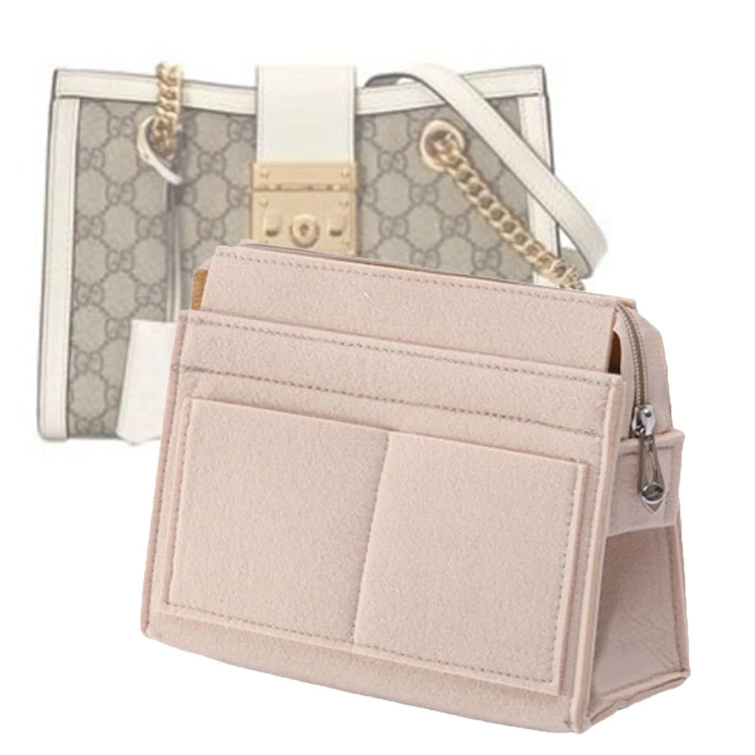 Multi-Pocket Felt Handbag Organizer Insert