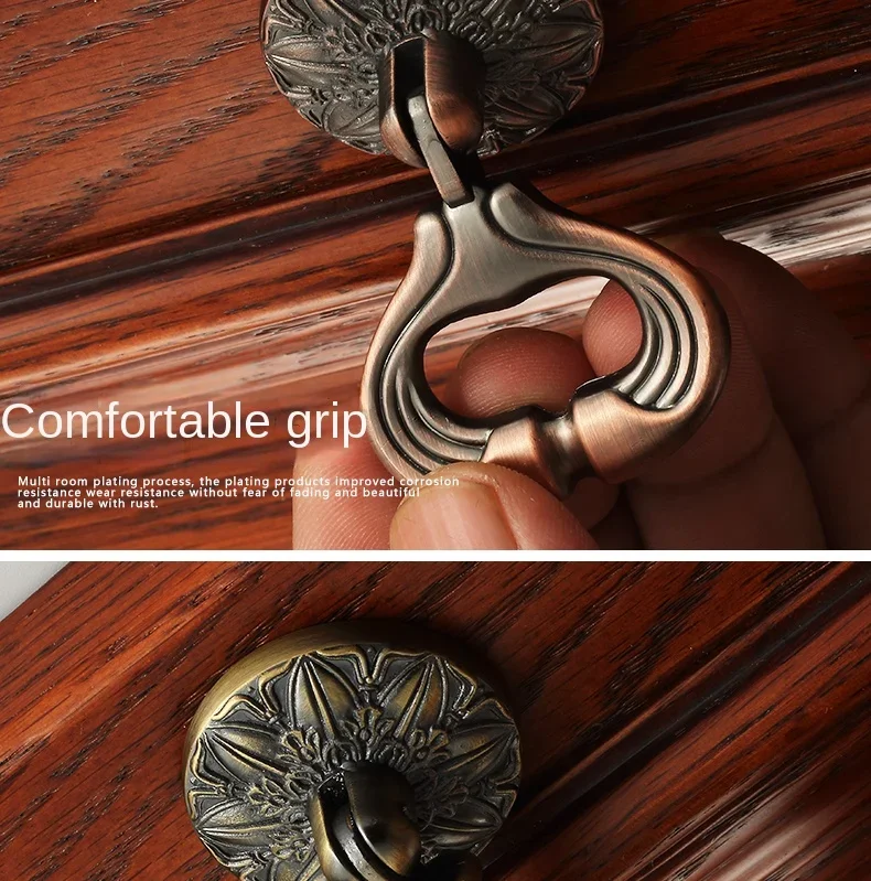 Description Picture 4 of item1PCS Retro Solid Antique European Furniture Pulls Handles Drawer Knobs Cupboard Wardrobe Kitchen TV Wine Cabinet Pulls Knobs