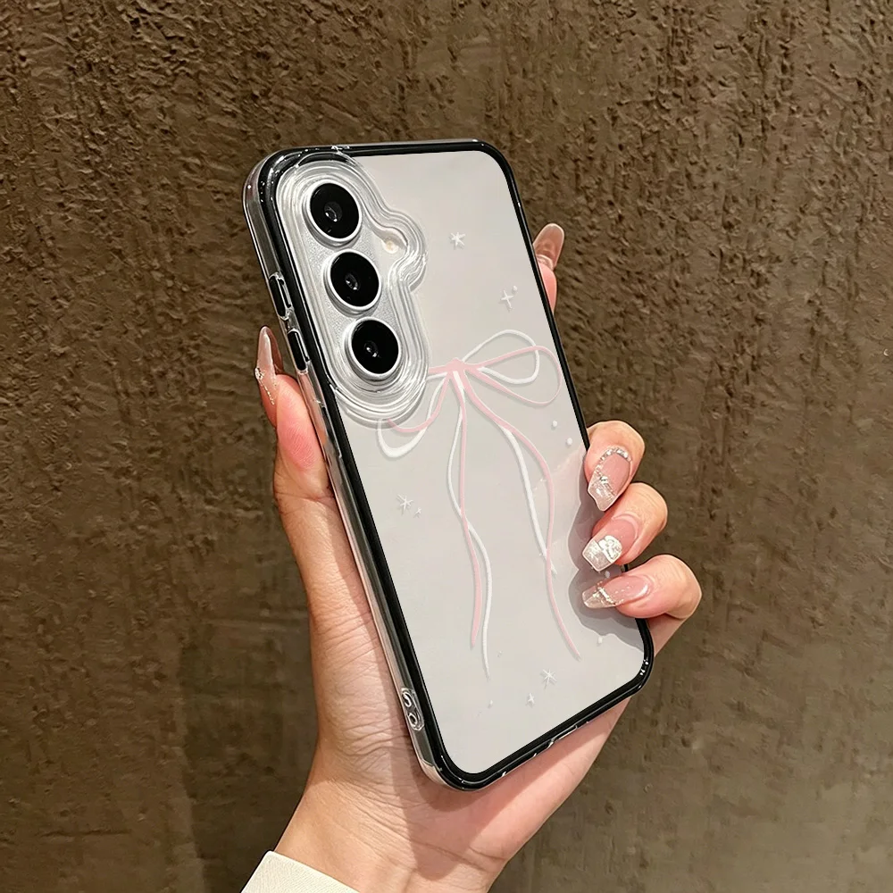 Pink Bow Shockproof Soft Phone Case - 2 in 1 Design