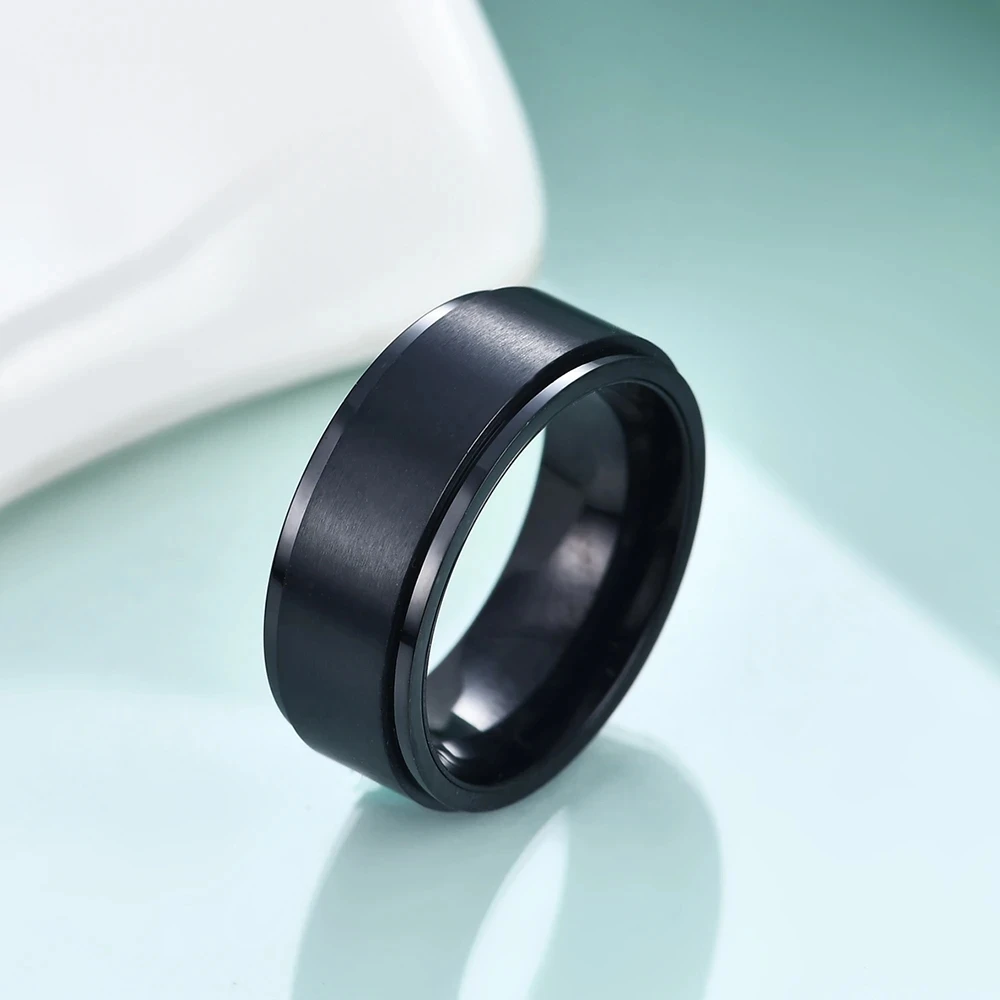 Ring jewelry 8mm Spinner Ring for Men